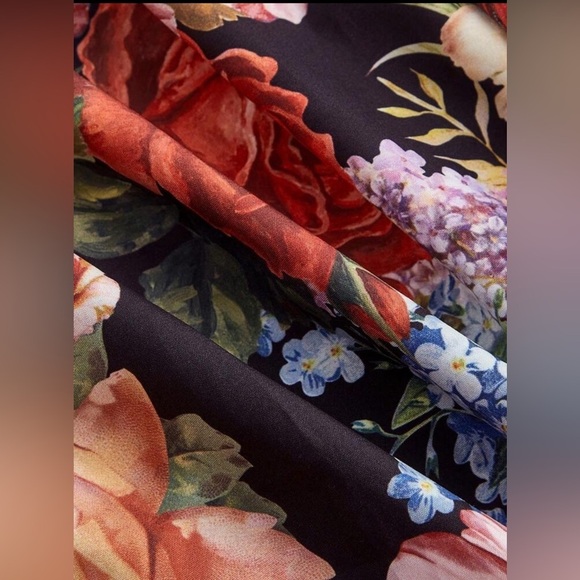 Vintage Palazzo Style Red Tank Top Swing Floral Print Midi Dress - Picture 7 of 11